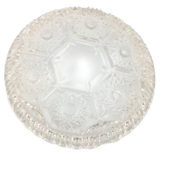 Queen Anne Lace Cut Crystal Glass Ashtray Set - Picture 3 of 7